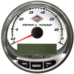 Mercury - SC1000 Tachometer 7000 RPM - SmartCraft Analog Gauge - White Face - 85mm - 79-8M0135634