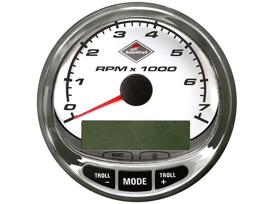 Mercury - SC1000 Tachometer 7000 RPM - SmartCraft Analog Gauge - White Face - 85mm - 79-8M0135634
